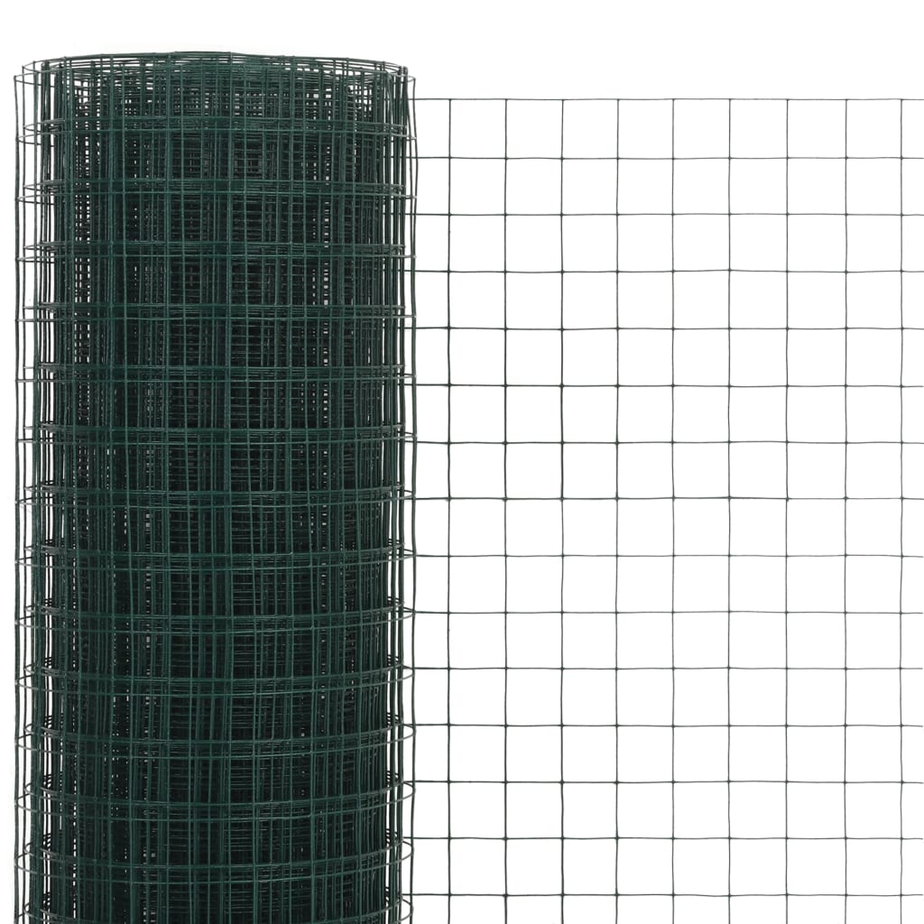 Vidaxl Ogrodzenie Z Siatki, Stal I Pvc, 25X0,5 M, Zielone