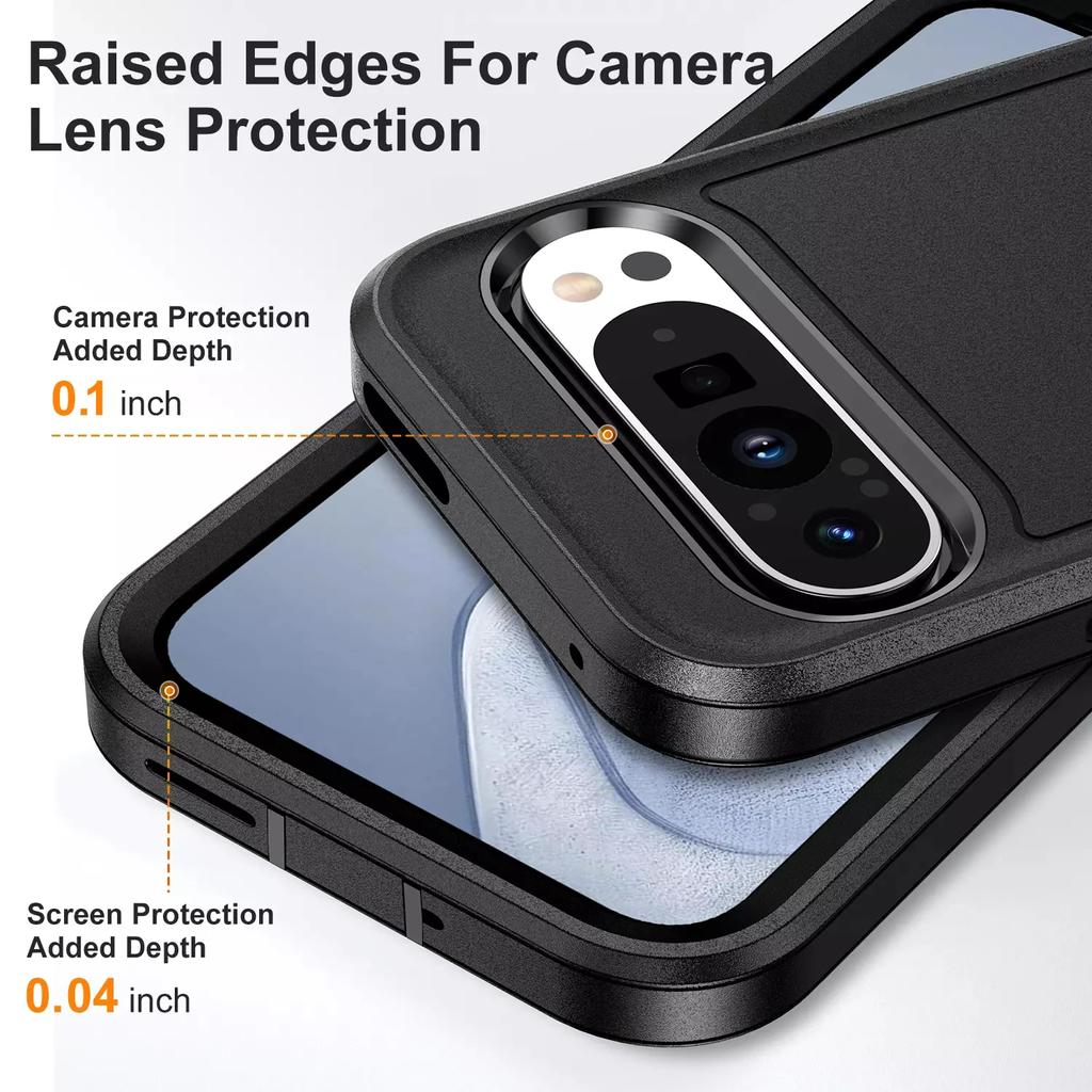 Прочный силиконовый чехол Heavy Armored для Google Pixel 9/9 Pro/9 Pro XL Heavy Duty Rugged Protective с подставкой, противоударный чехол