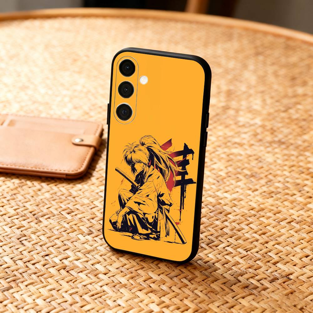 Чехол для телефона Аниме R-Бродяга Кэнсин Для Samsung A73,72,71,53,52,51,22,91,80, Мягкий черный чехол