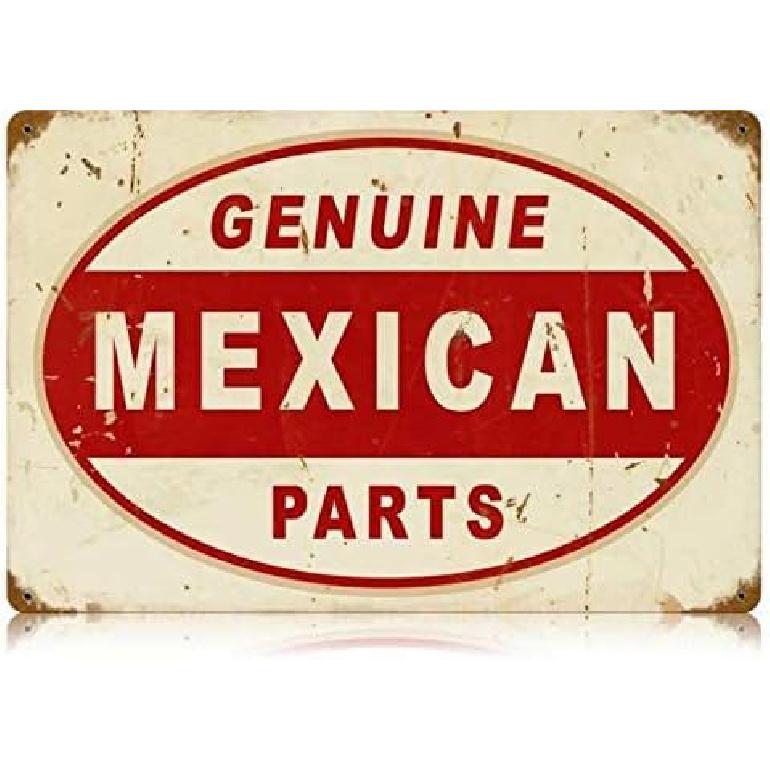 Vintage Mexican Parts Metal Tin Signs 8x12 Inch Funny Wall Decor Decorative Poster Plate for Shop Kitchen Man Cave Coffee House Home
