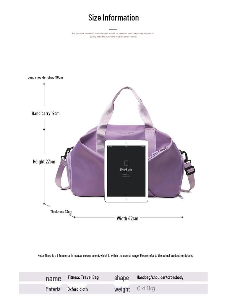 Versatile Large-Capacity Travel Fitness Bag with Shoe Compartment, Custom Logo Option