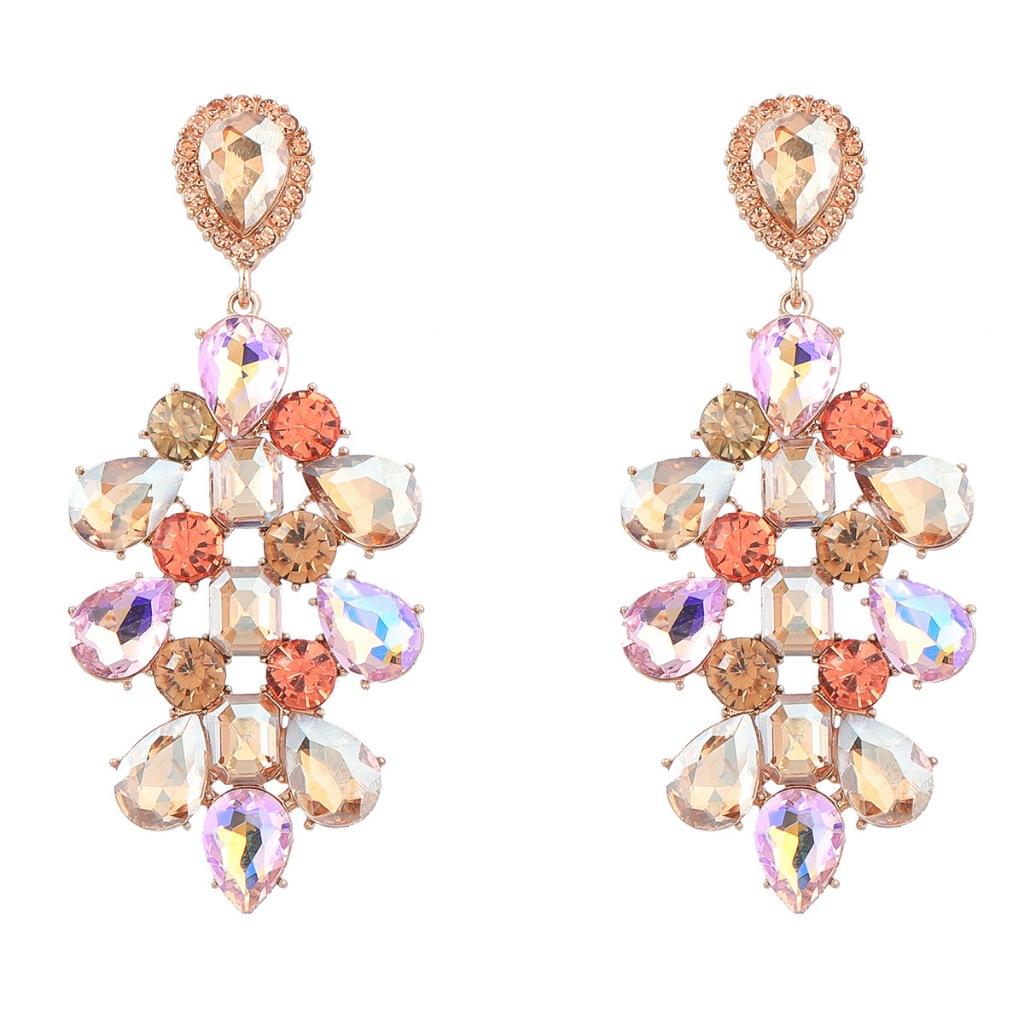 Pinkdudu Модные серьги-капли в виде цветка из сплава со стразами, европейские серьги для женщин PD858