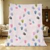 Cozy Thick Warm Flannel Blanket - Colorful Handprint Design, Soft Skin-friendly Single Blanket for Home, Guest Room, Christmas & Halloween
