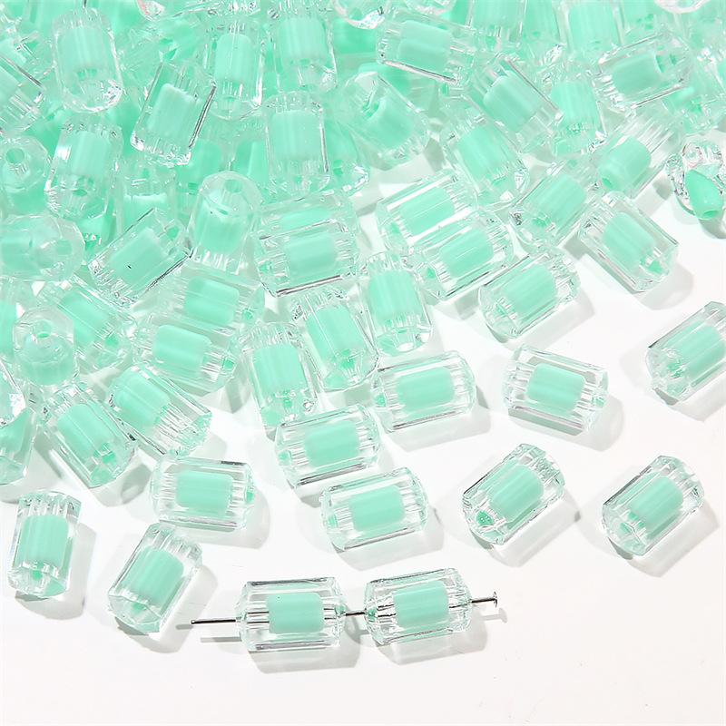 Бусины для браслета ручной работы, акриловые прозрачные матовые цветные гальванизированные бусины для колонн, глянцевые бусины в бусинах, бусины, браслет ручной работы своими руками, ожерелье, свободные бусины