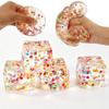 Colorful Cut Fruit Confetti Transparent Cube Squeeze Toy Soft  Fidget Toy for Christmas Stocking Stuffers
