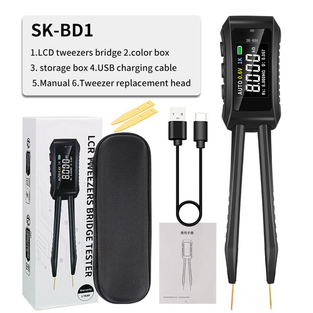 LCR-метр Пинцет 10 кГц Цифровой Мультиметр Тестер с OLED-дисплеем для Индуктивности Емкости Сопротивления Диода Переключатель