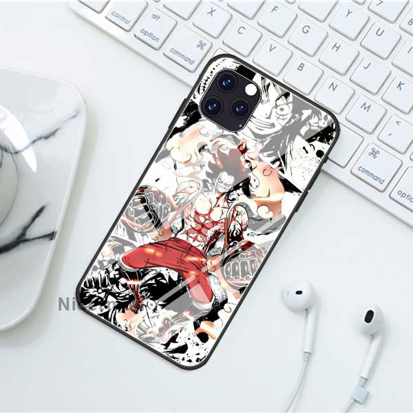 Цельные чехлы с изображением Луффи в стиле аниме для iPhone 13 12 Mini 11 Pro X XS XR Max 7 8 Plus 6 6S SE SE, чехол из закаленного стекла, чехол для телефона