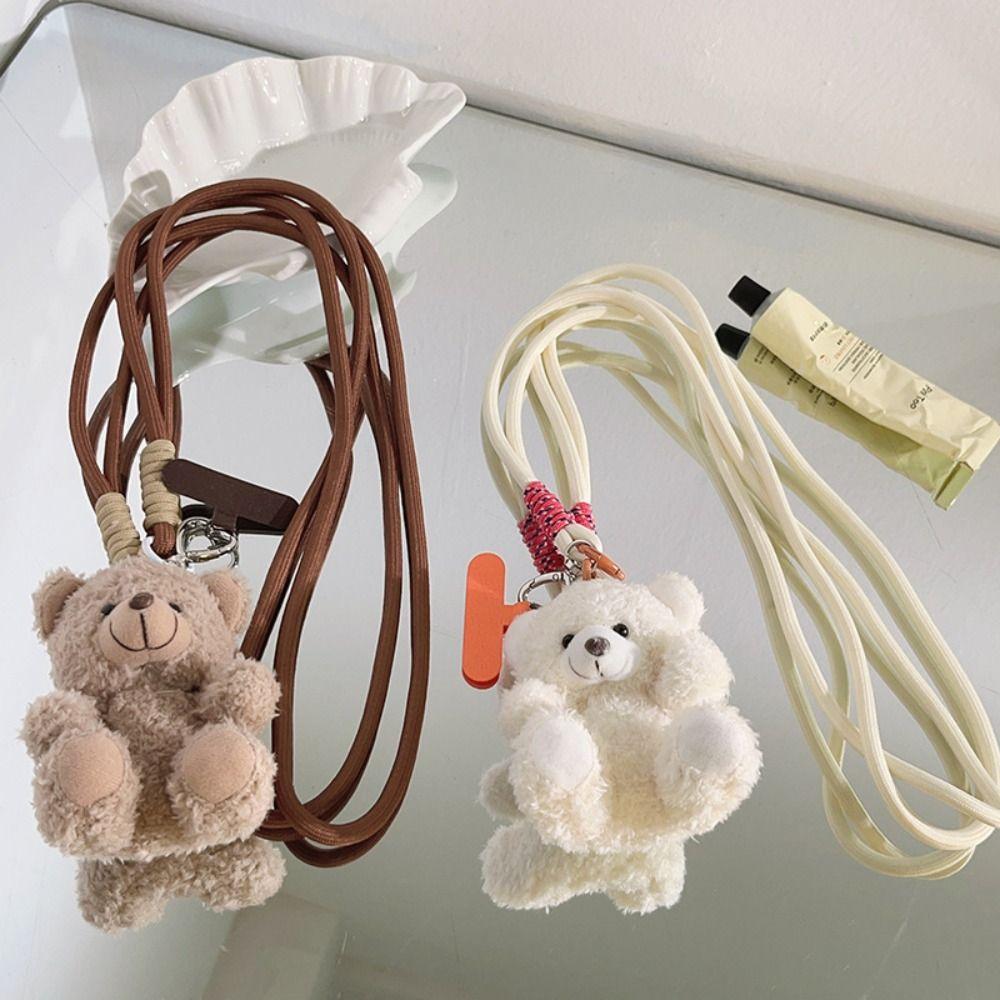 Plastic Bear Plush Phone Straps Anti-Lost. Crossbody Mobile Phone Lanyard Jewelry Gift