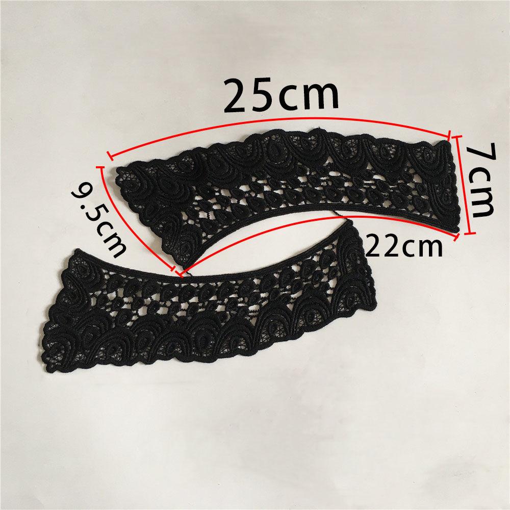 Black And White I Embroidery Hollow Milk Silk Water-Soluble Decoration With Clothing Collar Diy Sewing Lace Accessories
