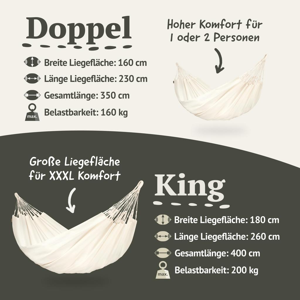 La Siesta Гамак Семейный Размер Brisa для Людей Открытый Кемпинг В помещении Семейный Ваниль Классический Гамак Brisa Kingsize Ваниль [La Siesta] 1-3 BRH18-1