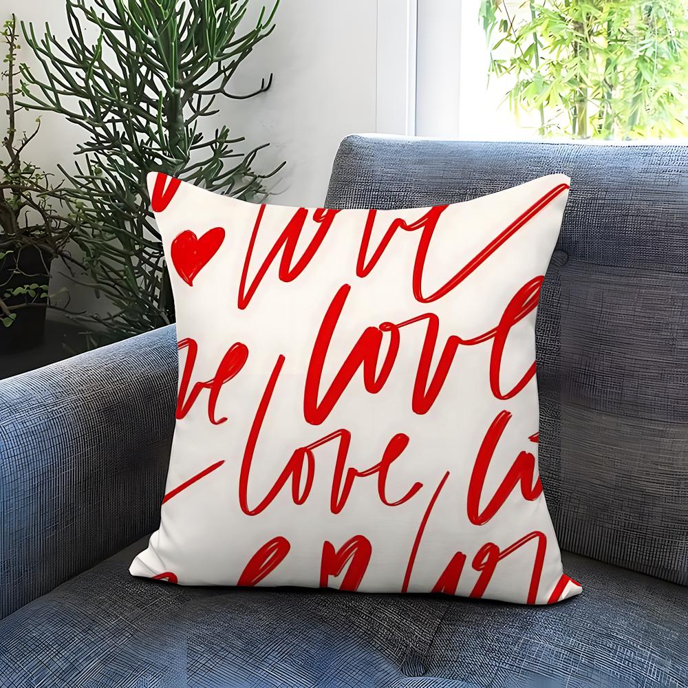 Holiday Valentines Day Cushion Cover Comfortable Reversible Pillow Cover Ideal for Car Sofa Bedroom  Beyond