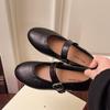 Stylish and Lightweight White Round Head Flat Bottom Shallow Mouth Single Shoes Women's New Autumn and Winter Soft Sole Mary Jane Small Leather Shoes