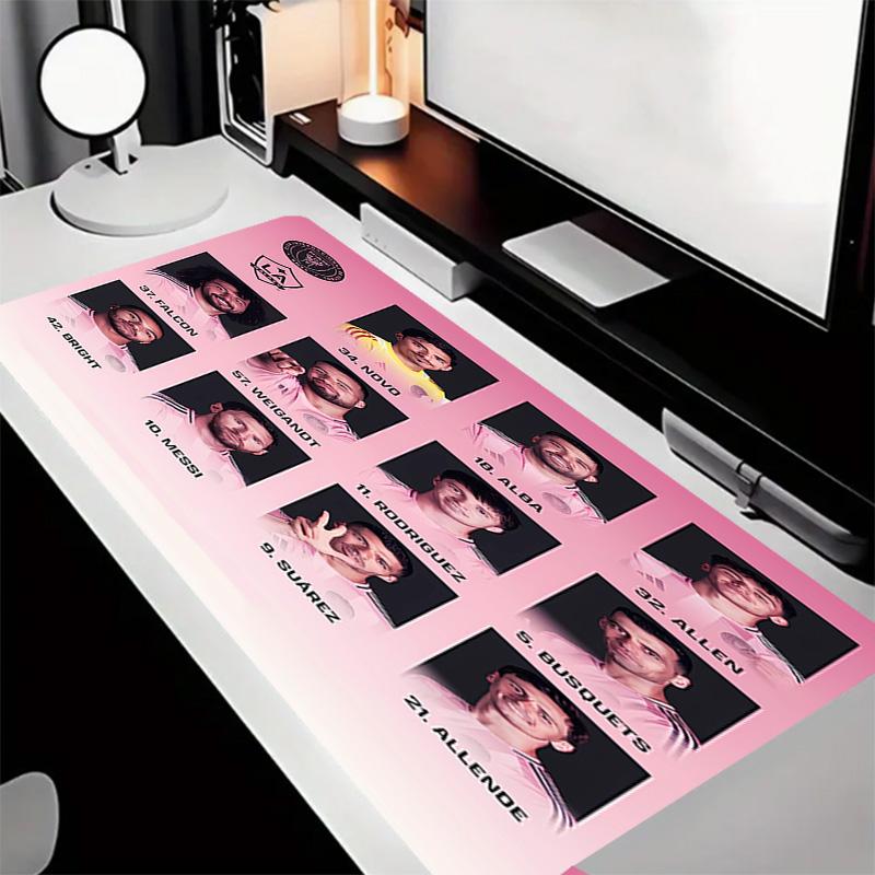 Inter Miami CF Theme Premium Non-slip Mouse Pad with Stitched Edges,Durable Rubber Material,for Desktop & Gaming Great Gifts