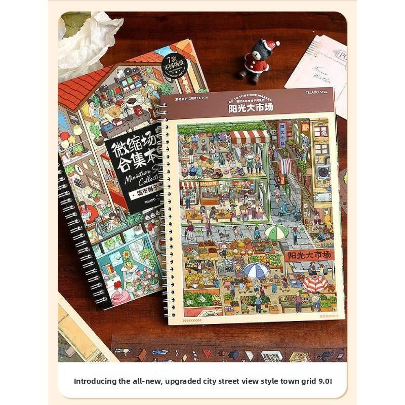 Miniature Scene Collection Sticker Book With 3d House Designs For Kids Diy Crafts
