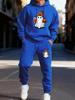 Halloween-themed Two-piece Men's Tracksuit Featuring Ghost and Pumpkin Designs; Includes A Hoodie and Sweatpants, Perfect for Fall and Winter Wear.