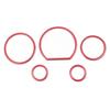 For Toyota Tundra 2007-2013 Red Alloy Dash Speedometer Odometer Ring Trim 5pcs
