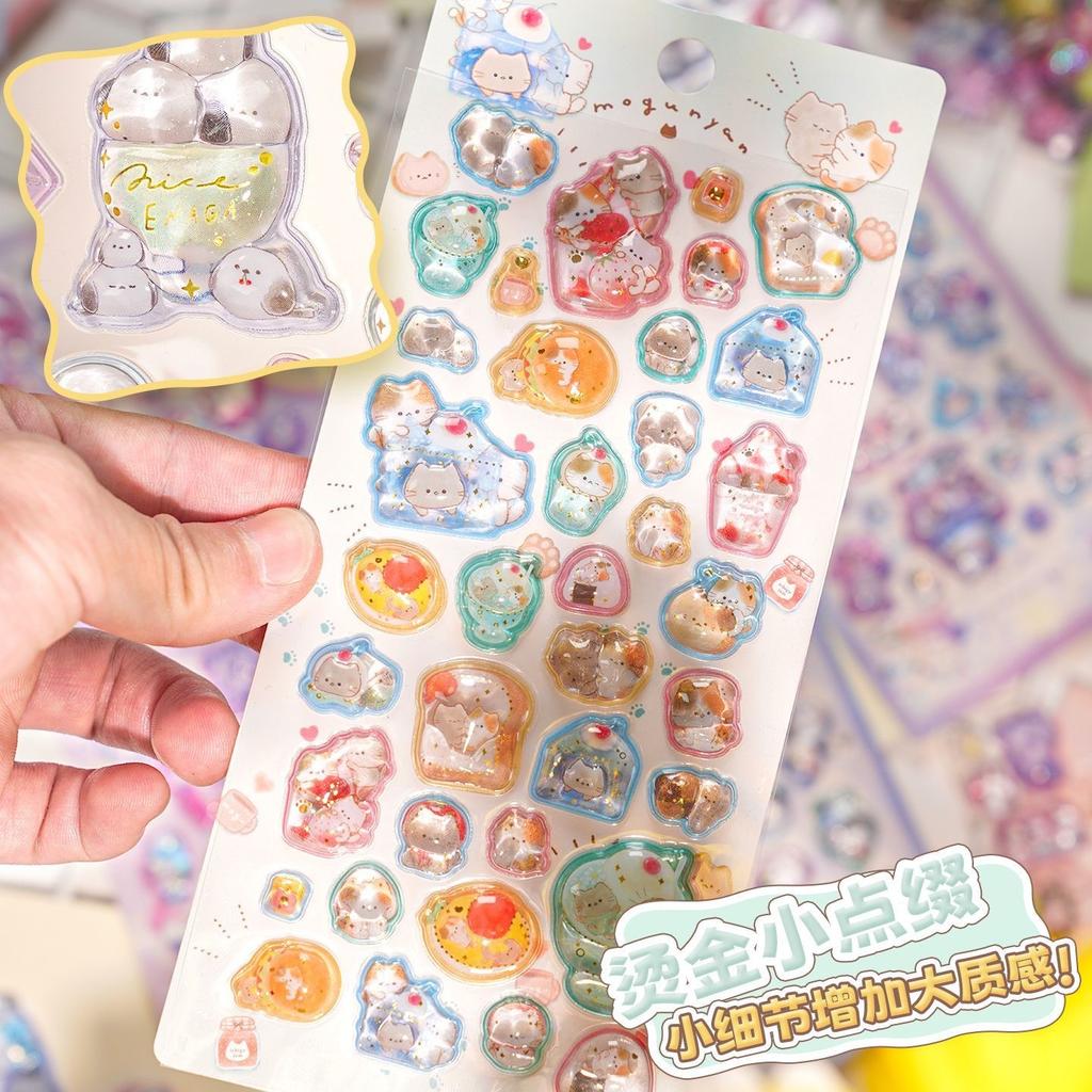 3D Crystal Gem Japanese Cartoon Stickers - Relief Decals Perfect for Kids Girls Reward Gift & Phone Case Kawaii Decor