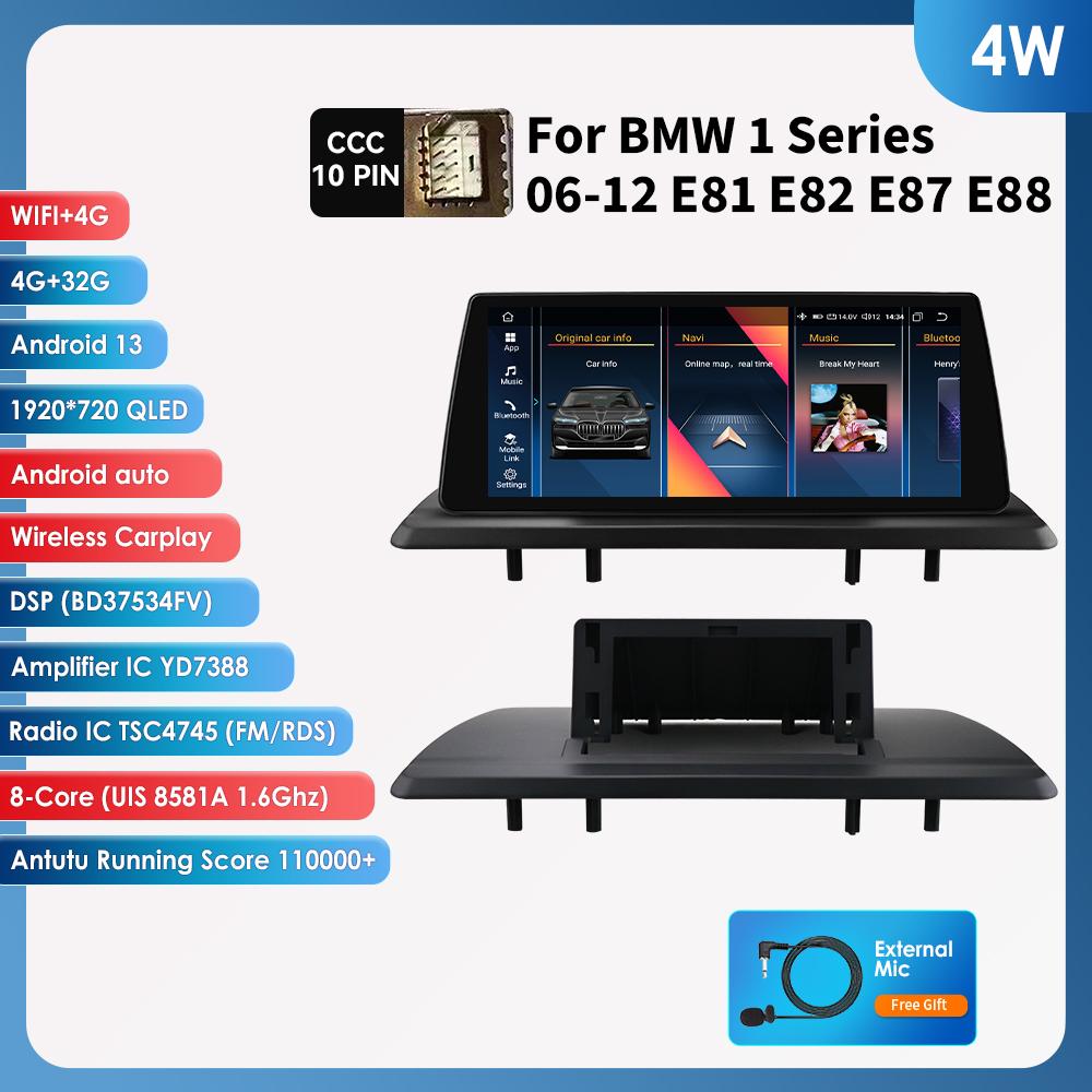 OSSURET 10,25" для BMW 1 серии 06-12 E81 E82 E87 E88 CCC с GPS-навигацией, радио, видео, интеллектуальными системами автомобиля, поддержкой беспроводной интеллектуальной системы Carplay Auto