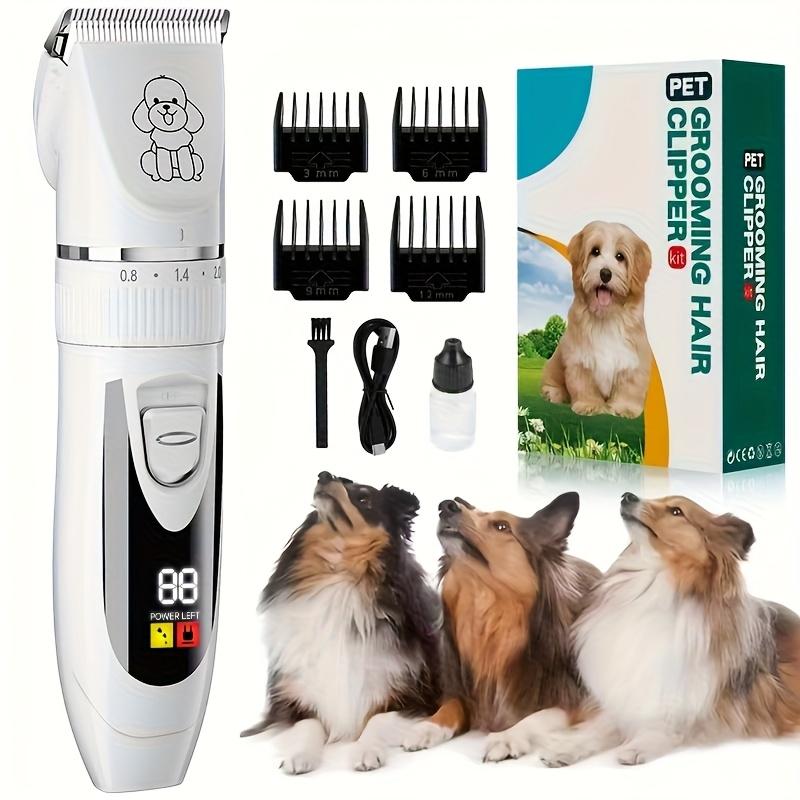 Rechargeable pet grooming kit with adjustable comb, low noise