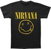 Черная футболка Nirvana с изображением смайлика
