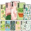 Чехол для телефона с рисунком растения кактуса для Samsung Galaxy S22 Pro S21 S20 FE Ultra S10 Lite S10 S10E S9 S8 Plus, мягкий черный чехол из ТПУ