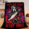 1PC Ghostface Night Horror Flannel Blanket Gift, Suitable for Both Men And Women, Soft Ideal for Beds And Sofa, Birthday Or Christmas Gift