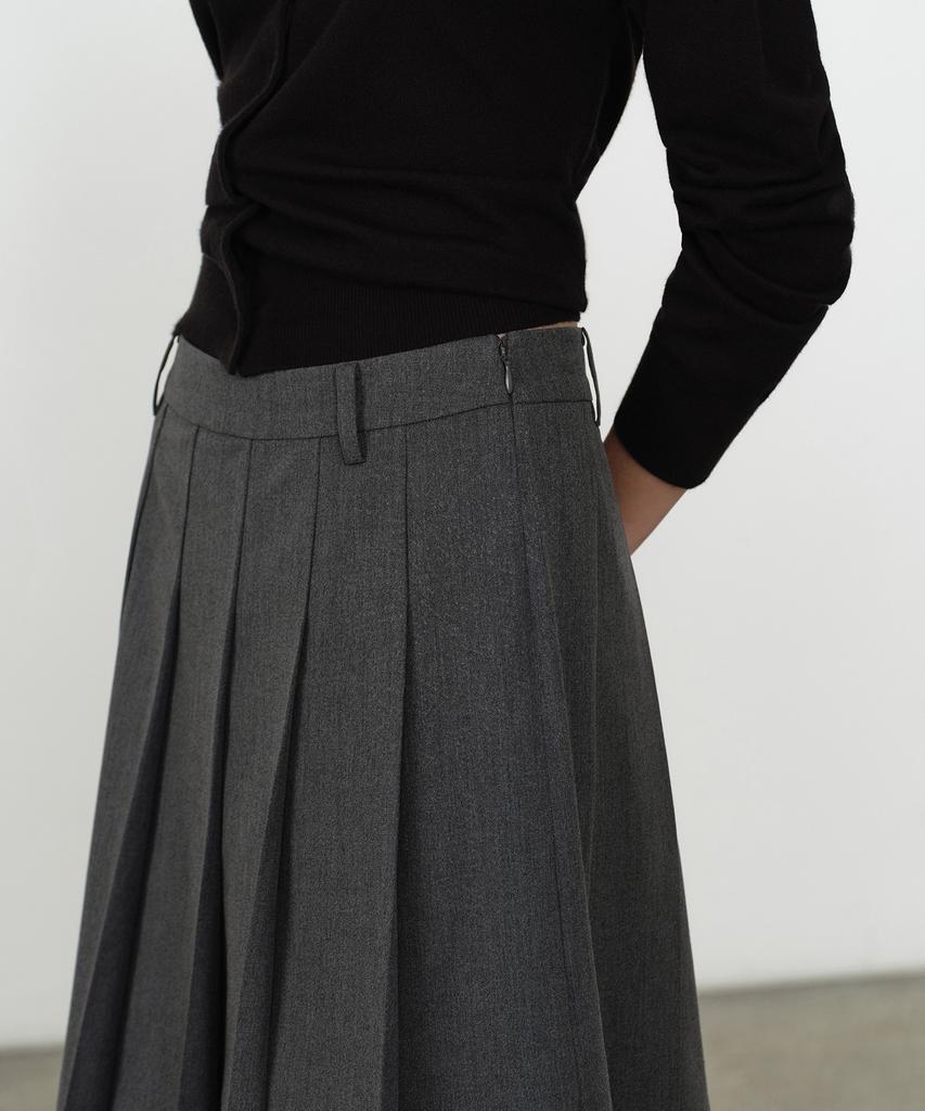 MUSINSA STANDARD WOMAN Women'S Pleated Skirt Layered Slacks [Medium Gray]