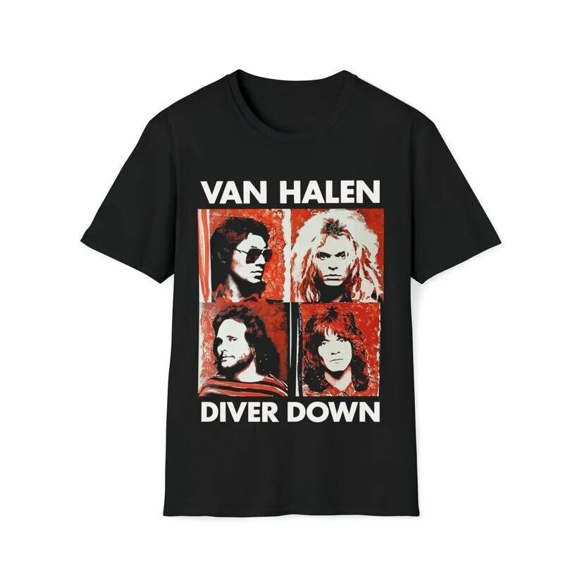 NEW Van Halen 1982 Diver Down Promo Poster Unisex Cotton T-Shirt SIze S-5XL