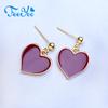 Серьги FEEYOO в форме сердца для женщин и девочек, модные серьги золотого цвета, модные красные серьги, ювелирные изделия, подарок