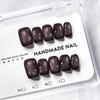 Накладные ногти Квадратные Накладные ногти с блестящим дизайном Искусственные акриловые ногти Глянцевые Накладные ногти Полное покрытие Приклеивающиеся ногти Клеящиеся ногти для женщин