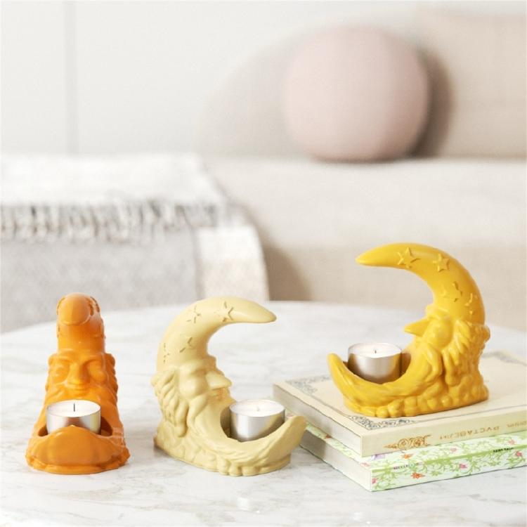 Santa Clause Moon Shaped Silicone Molds For Epoxy Resin Making Candle Tealight Holder Gypsum Ornament Christmas Gift