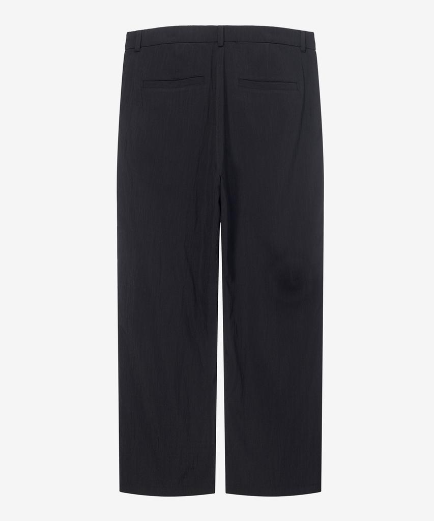 MINDBRIDGE [Couture] Black Wide Single-Pleat Washered String Full Elastic Waist Pants