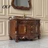 Miniature Furniture for Hobbyists Doll Mansion Sink Cabinet with Vanity Mirror, 1/12 Scale Bathroom Dolls House Set Miniature, Tiny Victorian