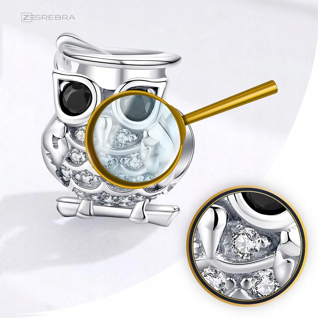 Owl Charm Pendant 925 Owl Bird Bead Charms Zirconia