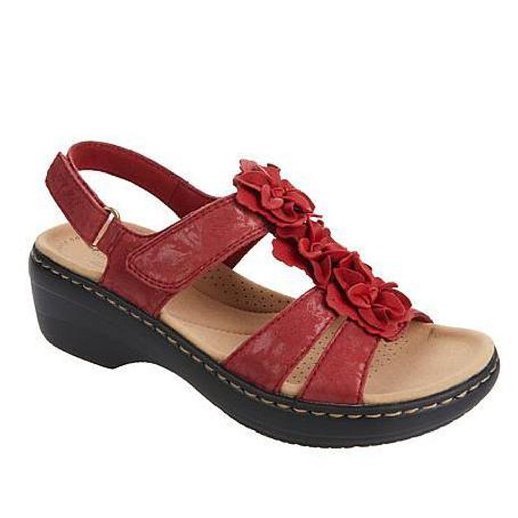 Женская обувь, лето 2022, большие размеры, сандалии на липучке с цветочным принтом «рыбий рот», женские удобные римские сандалии на танкетке, женские кожаные сандалии