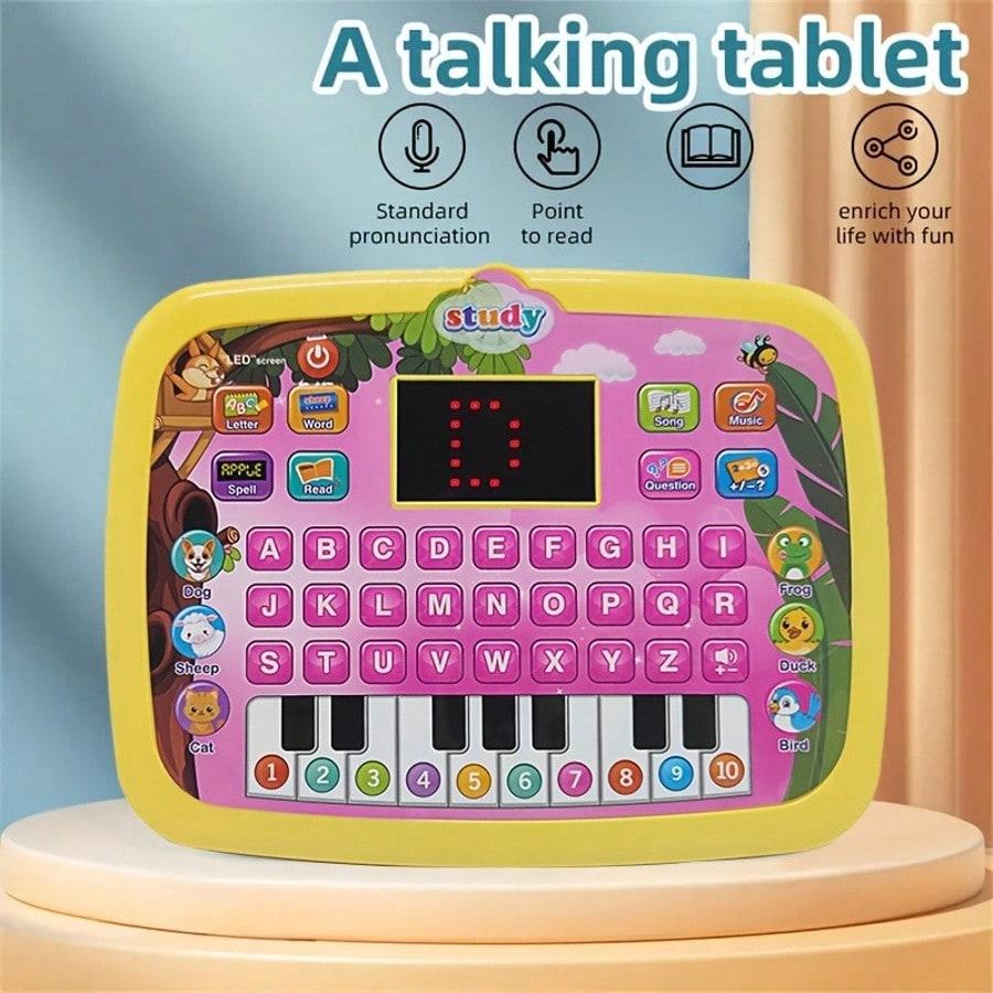 Детский планшет Развивающая панель для малышей со светодиодным экраном Обучение алфавиту, цифрам, словам, музыке, математике Раннее развитие Интерактивная электронная игрушка для 3 лет+