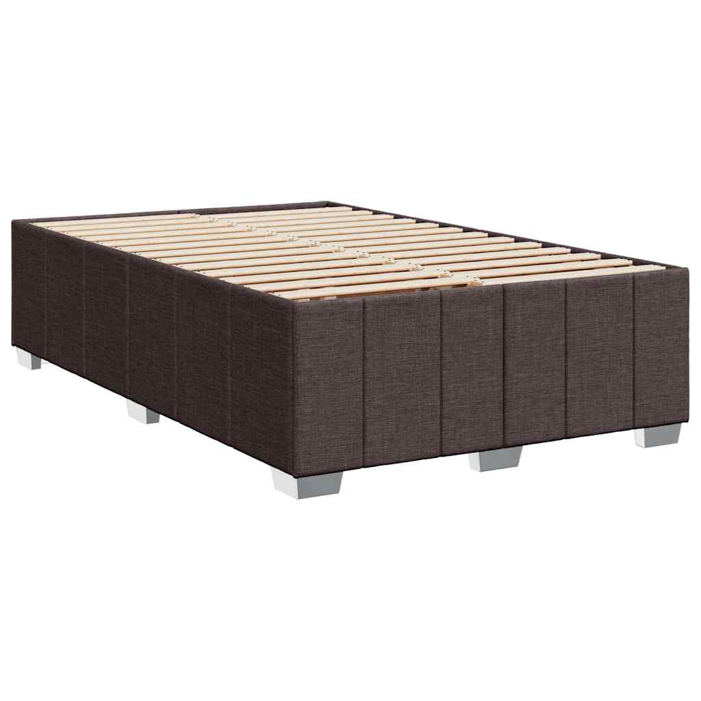 Box Spring Bed with Mattress Dark Brown 120x190 cm Fabric