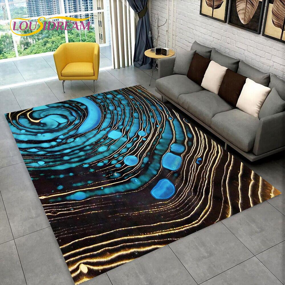 3D цвет золотого скандинавского мрамора, великолепный коврик, ковер для дома, гостиной, спальни, дивана, коврик для кухни, декор для кухни, нескользящий напольный коврик