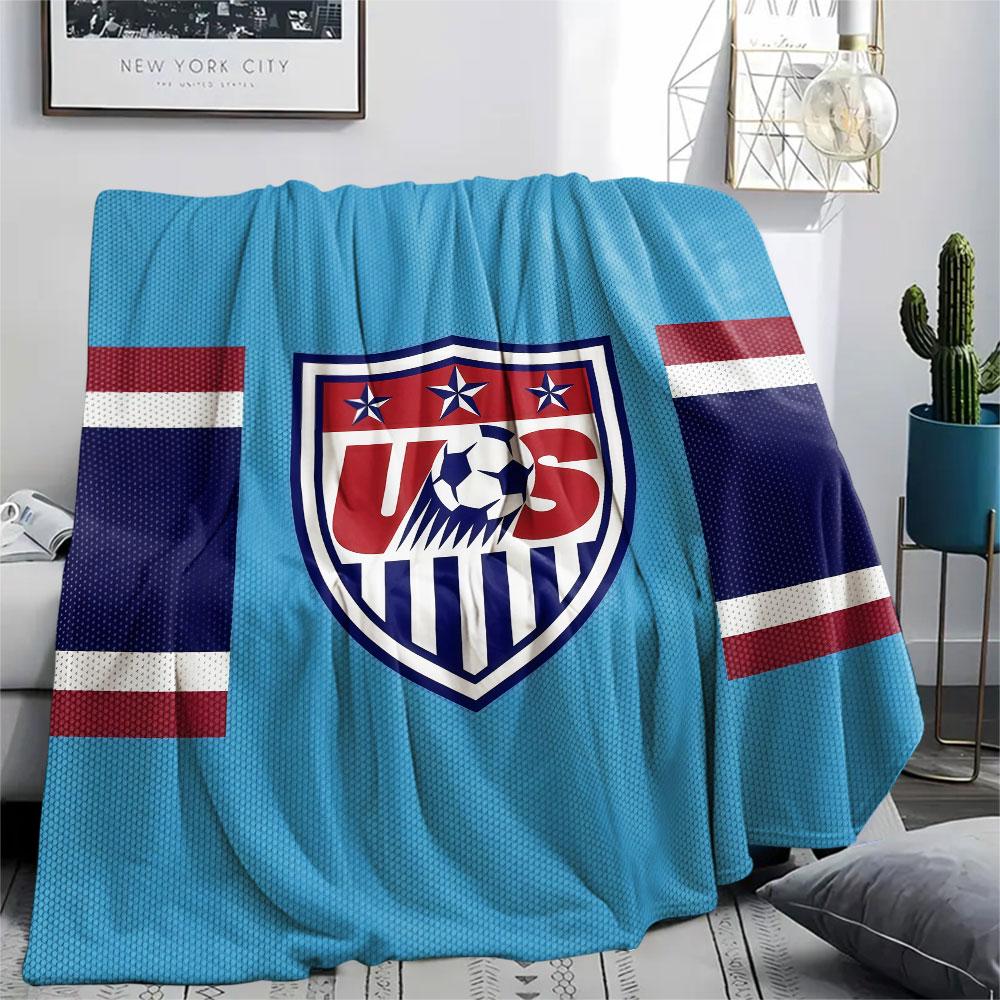 USA football Printed Flannel Blanket, soft throw for bedroom sofa, washable,soccer fan merchandise, great gift.