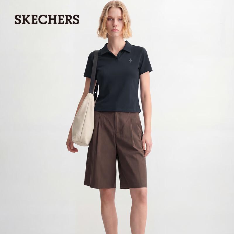 Skechers Женская повседневная вязаная футболка-поло с коротким рукавом L226W099