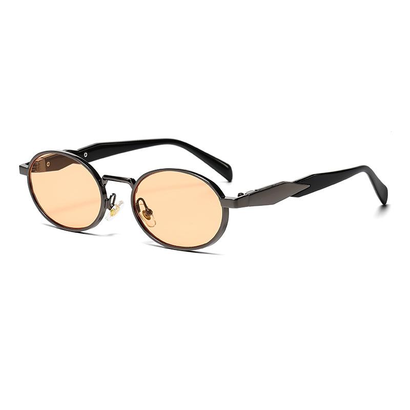 Steampunk Sunglasses Retro Women's Oval Sunglasses Fashion Men Punk Style Classic Retro Small Metal Brand Glasses UV400