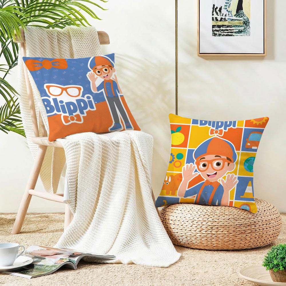 Cheerful BBlippiS Cushion Cover Breathable and skinfriendly linen pillowcase square removable and washable cushion