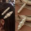 Handmade Pearls Hair Clips Pin for Women Fashion Geometric Flower Barrettes Headwear Girls Sweet Hairpins Hair Accessorie