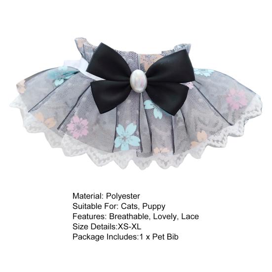 Cat Bib Soft Touch Lovely Bandana Adjustable Bow Collar Bib Lace Neck Scarf Pet Neckerchief for Small Dogs