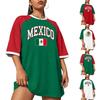 Женская повседневная футболка с коротким рукавом, принт с буквами "Mexico", свободный крой, легкий летний топ для отпуска и повседневной носки