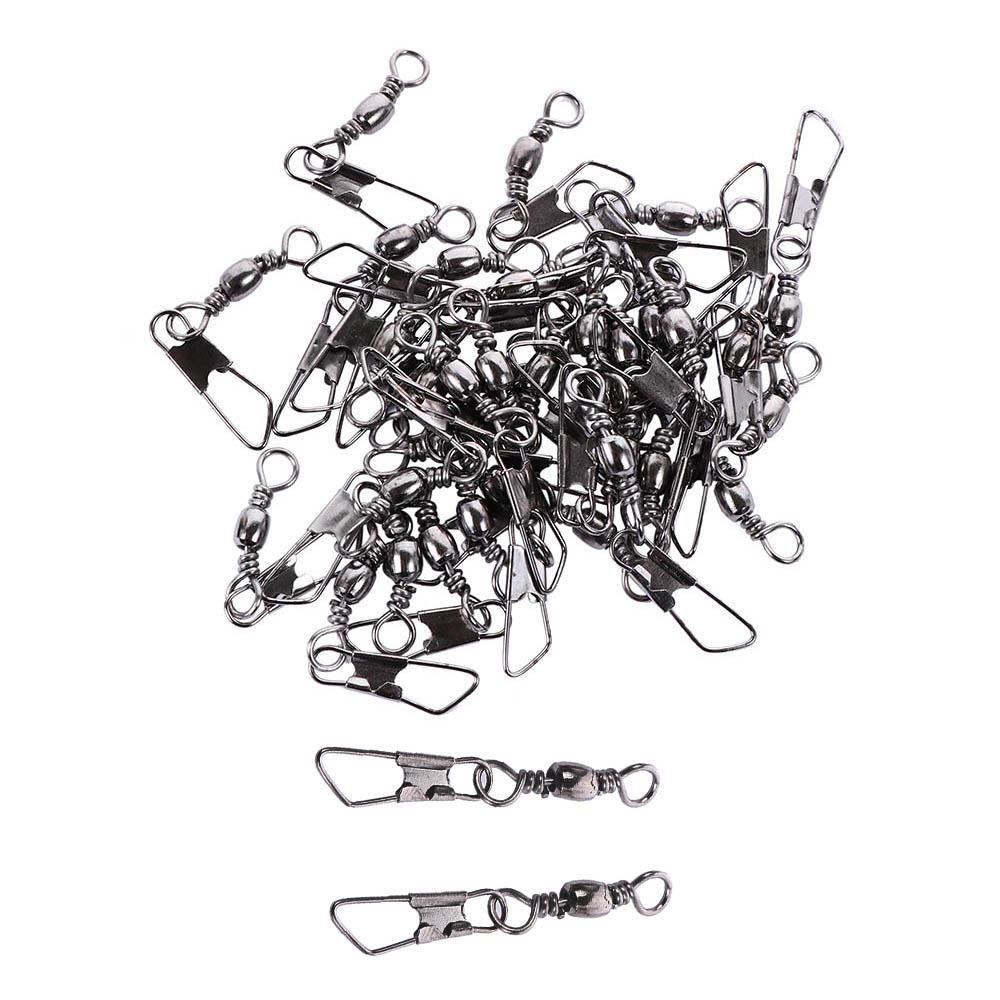 100PCS/pack Tackle Tool Hanging Snap Swivels Solid Rings Fishing Pins Fishing Line Connector