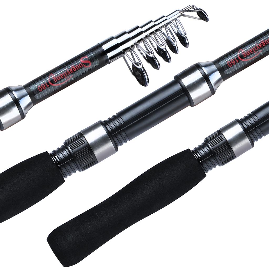 SOUGAYILANG Спиннинговая телескопическая удочка 1,6 м, 99% углеродное волокно, приманка, удочка для путешествий на открытом воздухе, окунь, карп, песка