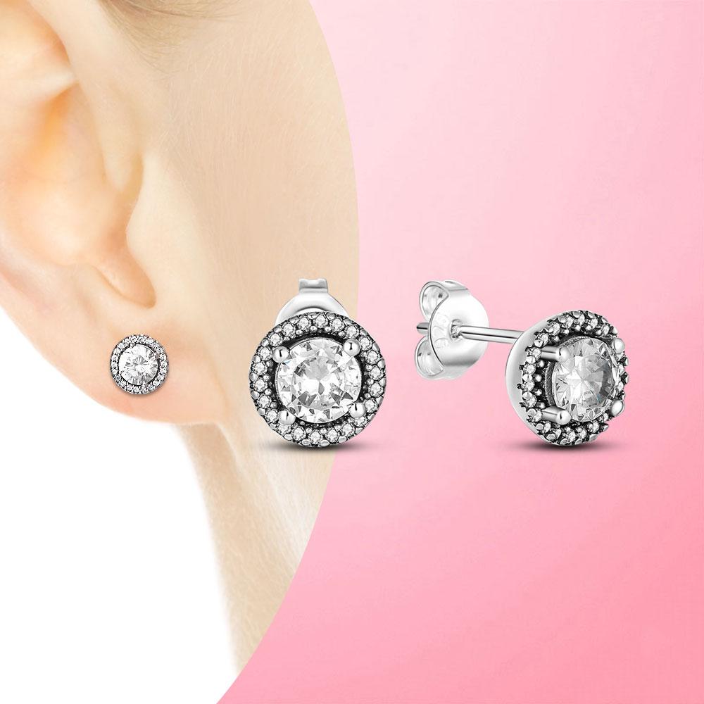 Серьги Серебряные серьги 925 пробы Геометрические серьги-гвоздики для женщин Свадебные серьги в корейском стиле S925 Изящные ювелирные изделия Тенденция