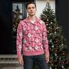 Men's Christmas Cotton Pullover Long Sleeve Outdoor Shirt Vintage Corduroy Button Stand Collar Shirt Casual Sweatshirt Christmas Print Top