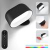 USB Rechargeable 360° Rotating Touch Wall Lamp with Remote & Color Changing for Bedroom